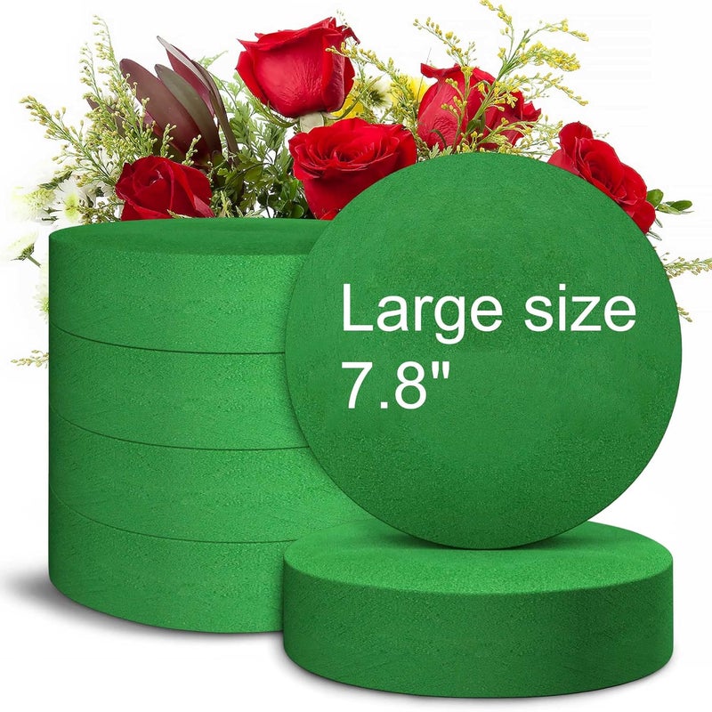 Max Shape Round Floral Foam Blocks,Large Dry Floral Foam for Artificial Flowers,Craft Project,Wedding Aisle Flowers,Arty Decoration 6 Pack (7.87'') - Image 1